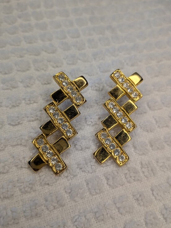 Jewelry - Vintage Retro Geometric Golden Drop Dangle Earrings